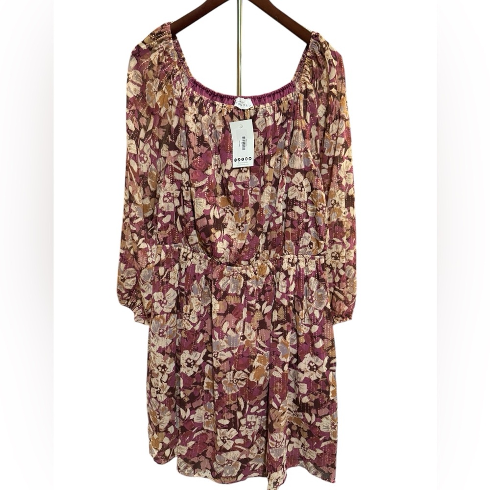 NWT - Emily Wonder. Floral Print Off-Shoulder Dress